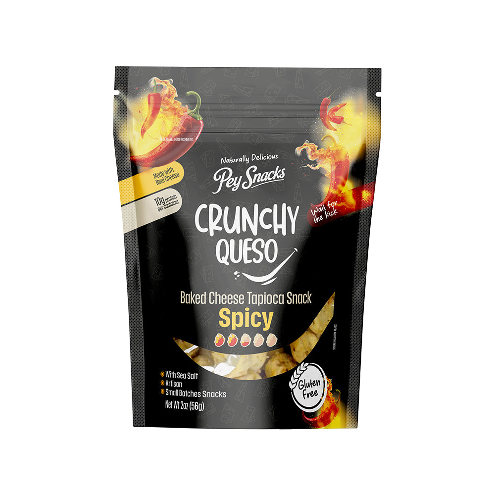 Spicy Cheese Snack, Crunchy Queso 12 pack, 2oz Bag