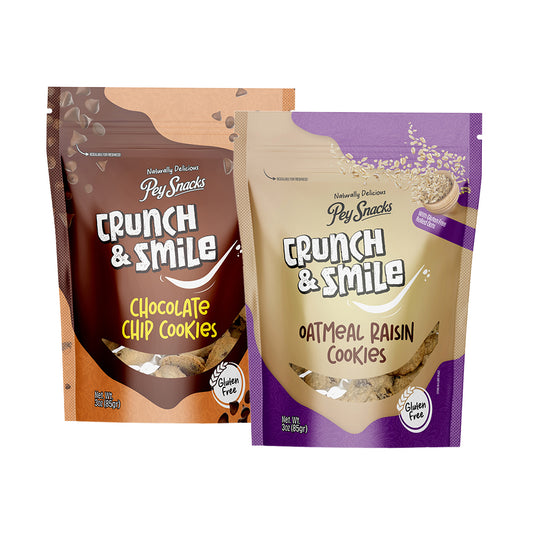 Gluten Free Cookies Variety Pack, Chocolate Chip  & 6 Oatmeal Raisin 12 pack, 3oz Bag
