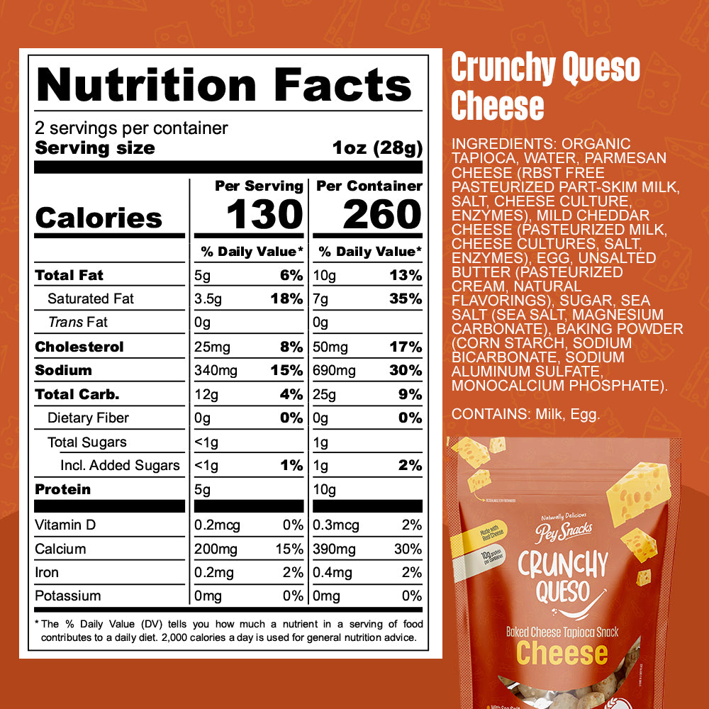 Cheese Snack, Crunchy Queso Classic 6 pack, 2oz Bag