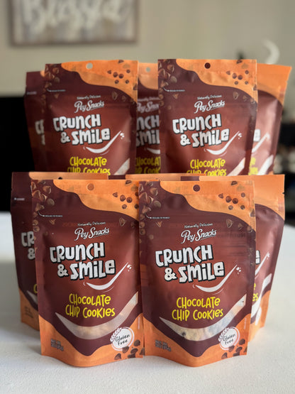 Gluten Free Chocolate Chip Cookies, Crunch & Smile 12 pack, 3oz Bag