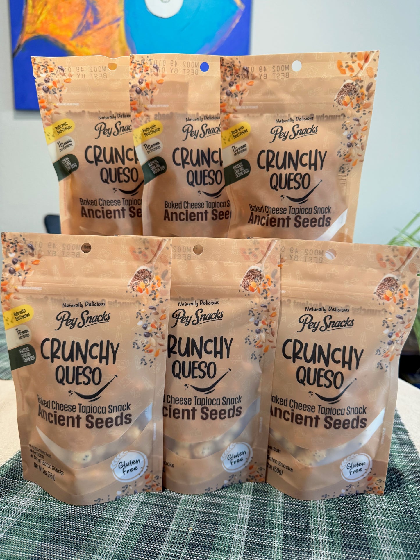 Cheese Snack, Crunchy Queso Ancient Seeds 6 pack, 2oz Bag (Copy)