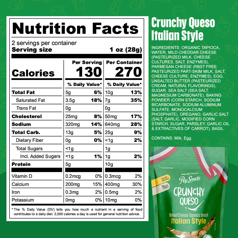 Cheese Snacks Variety Pack, Crunchy Queso, Cheese, Italian and Spicy 12 pack, 2oz Bag