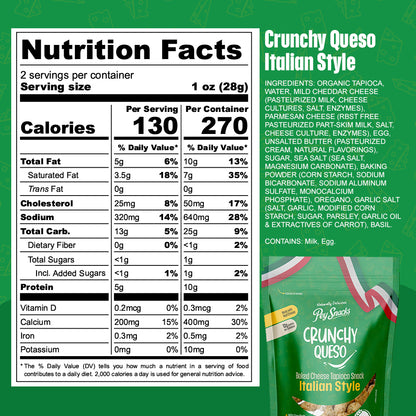 Cheese Snacks Variety Pack, Crunchy Queso, Cheese, Italian and Spicy 12 pack, 2oz Bag