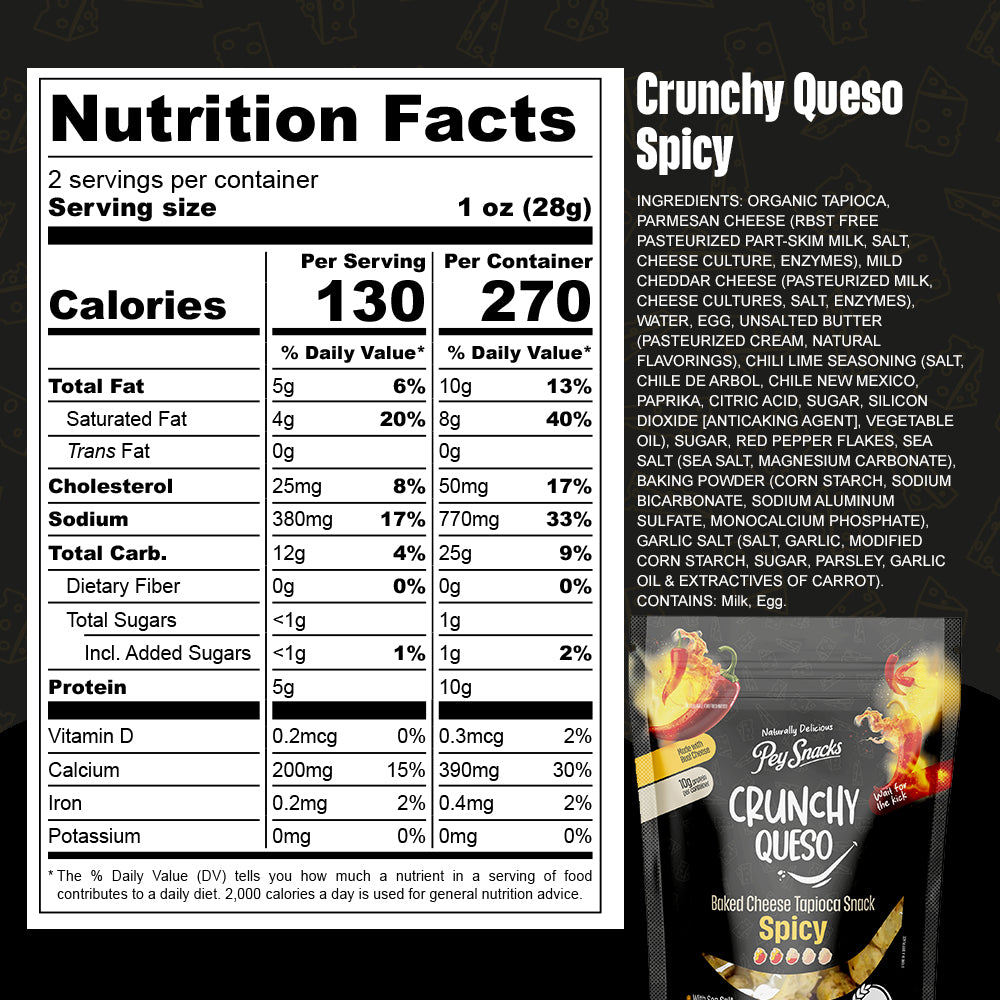 Cheese Snacks Variety Pack, Crunchy Queso, Cheese, Italian and Spicy 12 pack, 2oz Bag