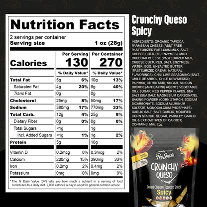 Cheese Snacks Variety Pack, Crunchy Queso, Cheese, Italian and Spicy 12 pack, 2oz Bag