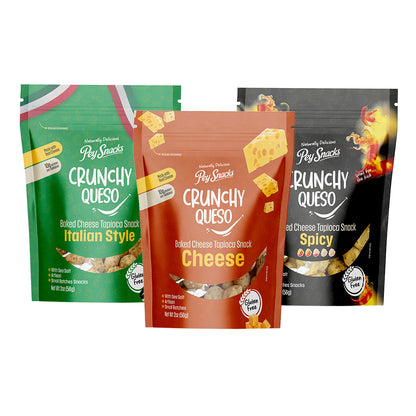 Cheese Snacks Variety Pack, Crunchy Queso, Cheese, Italian and Spicy 12 pack, 2oz Bag